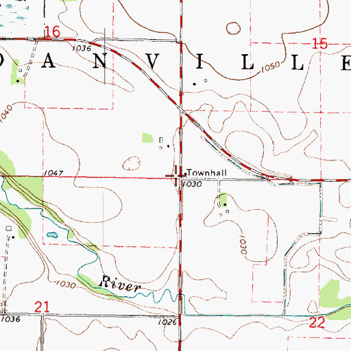 Topographic Map of Township of Danville, MN