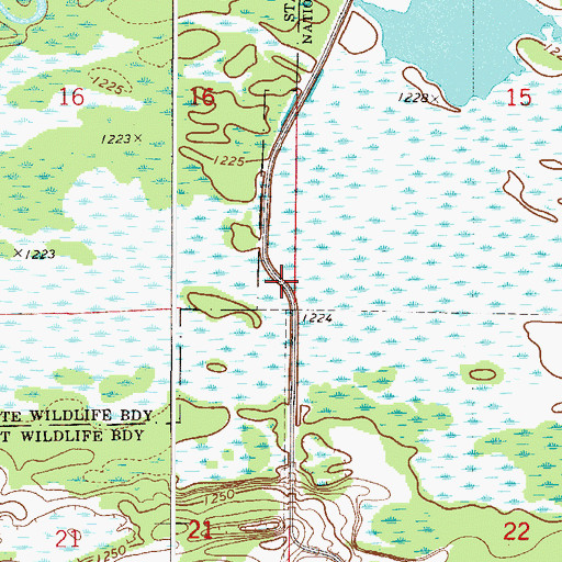Topographic Map of Unorganized Territory of Davidson, MN