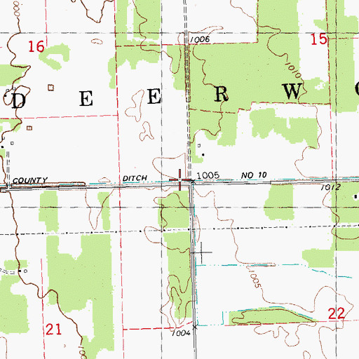 Topographic Map of Township of Deerwood, MN