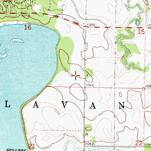Topographic Map of Township of Delavan, MN