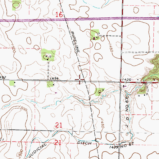 Topographic Map of Township of Des Moines, MN