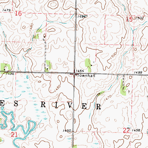 Topographic Map of Township of Des Moines River, MN
