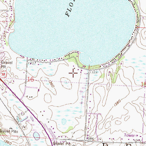 Topographic Map of Township of Detroit, MN