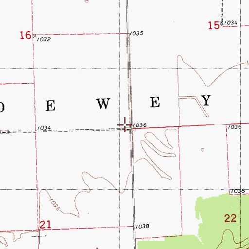 Topographic Map of Township of Dewey, MN