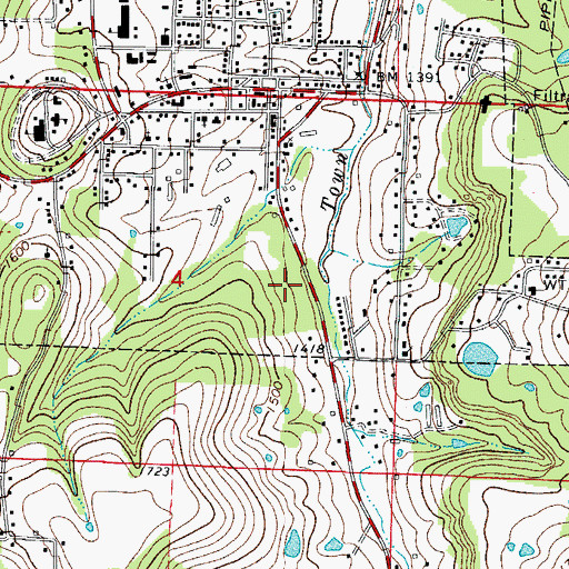 Topographic Map of Huntsville High School, AR