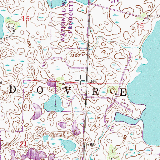 Topographic Map of Township of Dovre, MN
