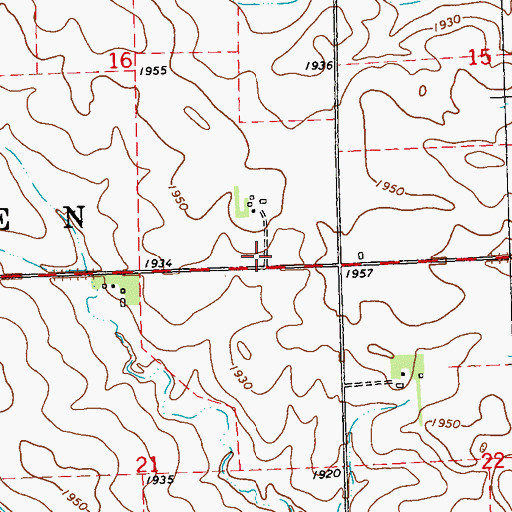 Topographic Map of Township of Drammen, MN