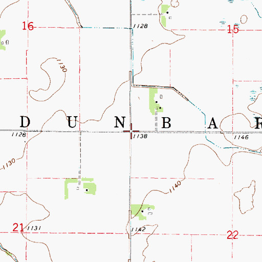 Topographic Map of Township of Dunbar, MN