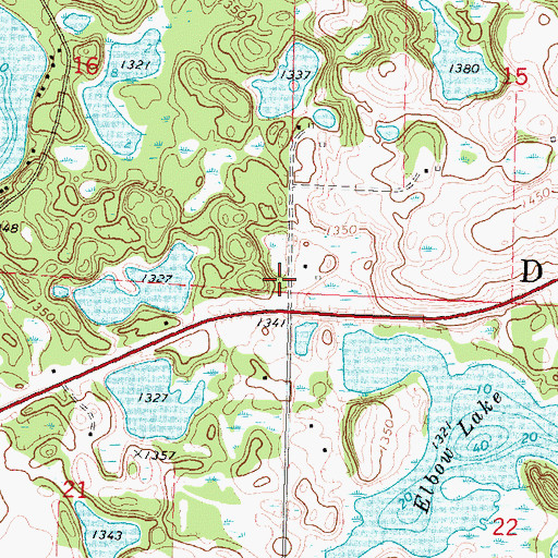 Topographic Map of Township of Dunn, MN