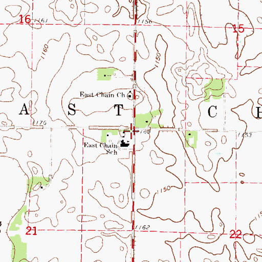 Topographic Map of Township of East Chain, MN
