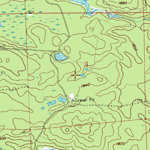 Topographic Map of Unorganized Territory of East Cook, MN