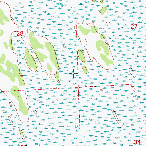 Topographic Map of Unorganized Territory of East Kittson (historical), MN