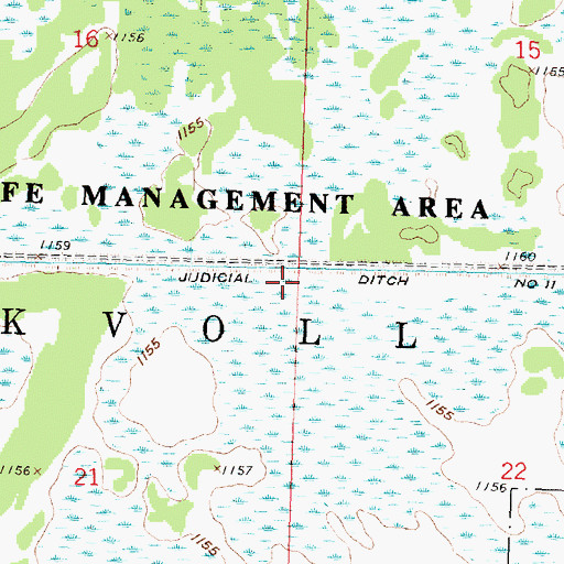 Topographic Map of Township of Eckvoll, MN