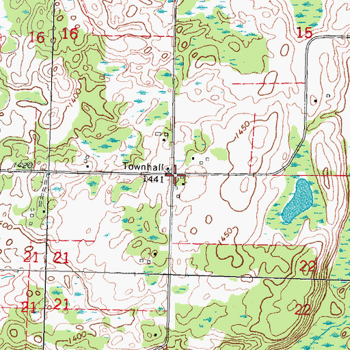 Topographic Map of Township of Eddy, MN