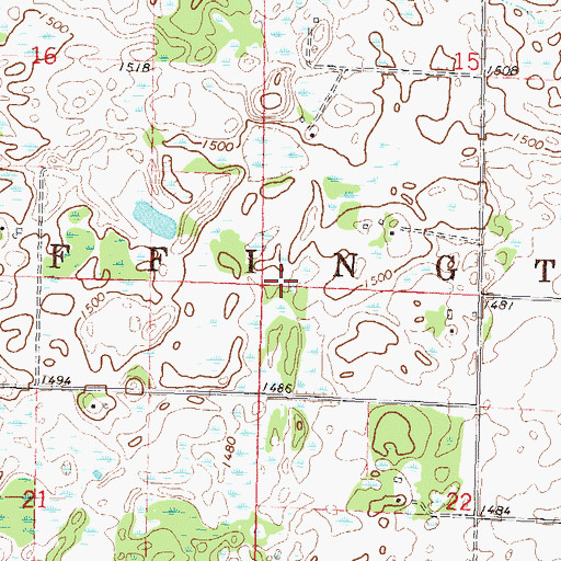 Topographic Map of Township of Effington, MN