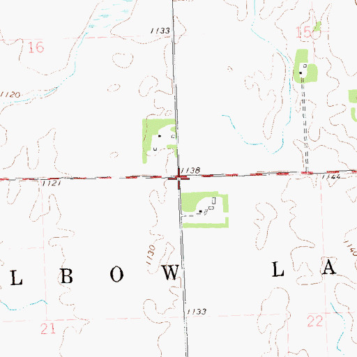 Topographic Map of Township of Elbow Lake, MN
