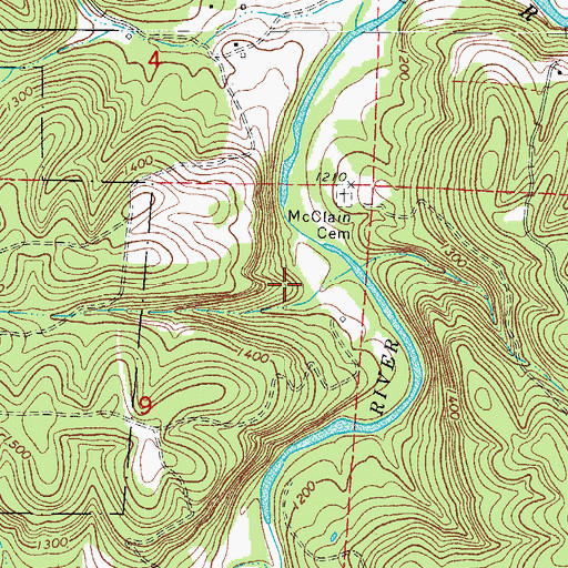 Topographic Map of Township of Piney (historical), AR