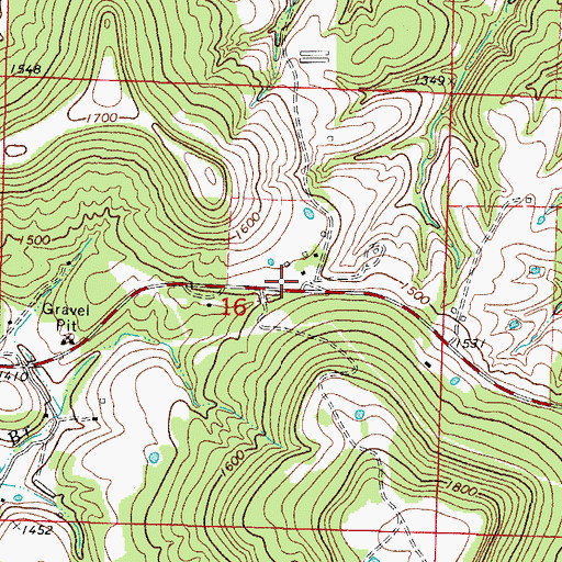 Topographic Map of Postoak Gap, AR