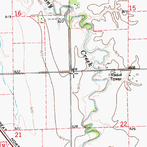 Topographic Map of Township of Elmwood, MN