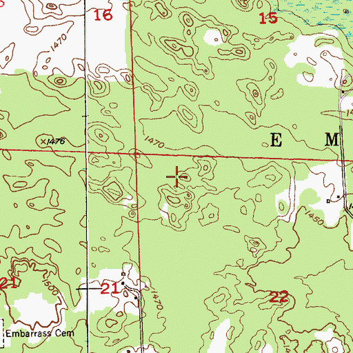 Topographic Map of Township of Embarrass, MN