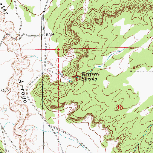 Topographic Map of Keetsell Spring, AZ