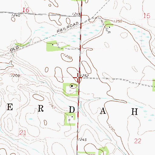 Topographic Map of Township of Erdahl, MN
