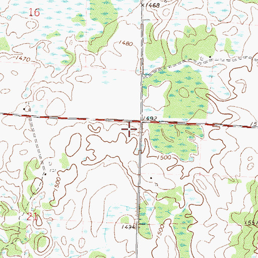 Topographic Map of Township of Evergreen, MN