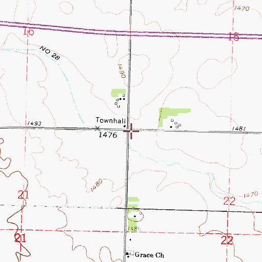 Topographic Map of Township of Ewington, MN
