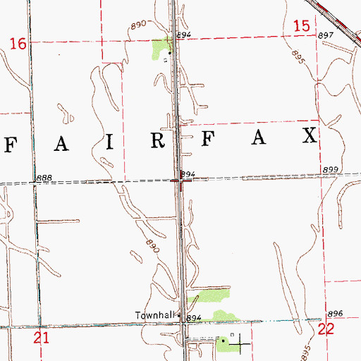 Topographic Map of Township of Fairfax, MN