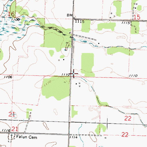 Topographic Map of Township of Falun, MN