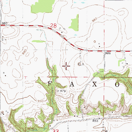 Topographic Map of Township of Faxon, MN