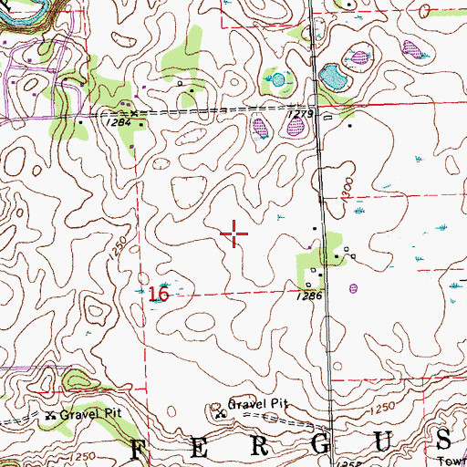 Topographic Map of Township of Fergus Falls, MN