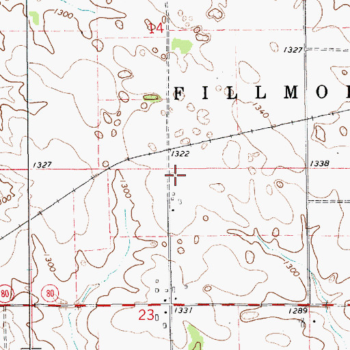Topographic Map of Township of Fillmore, MN