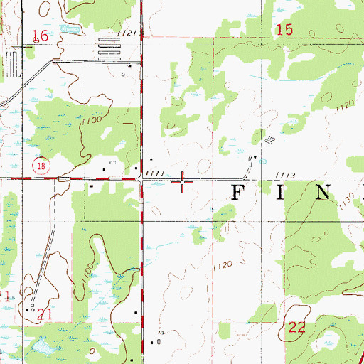 Topographic Map of Township of Finlayson, MN