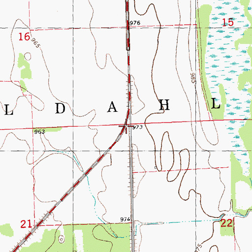 Topographic Map of Township of Foldahl, MN