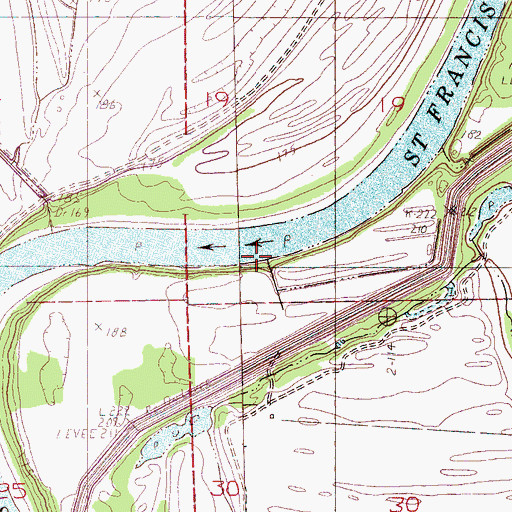 Topographic Map of Blue Point Landing, AR