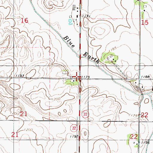 Topographic Map of Township of Foster, MN