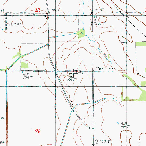 Topographic Map of Hawkins Chapel, AR