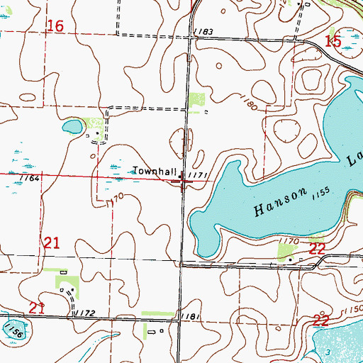 Topographic Map of Township of Framnas, MN