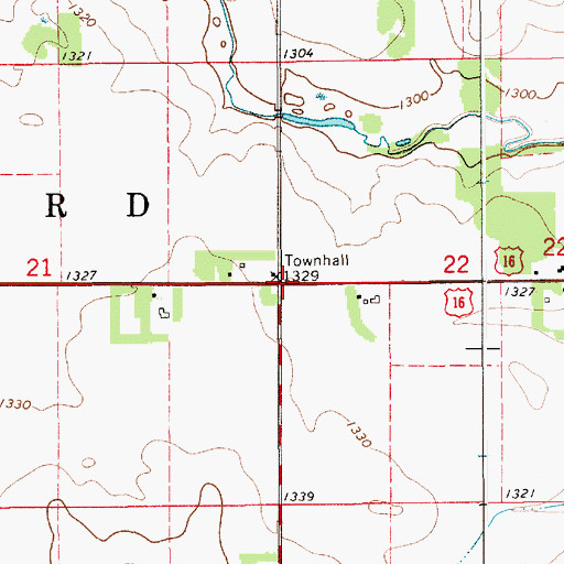 Topographic Map of Township of Frankford, MN