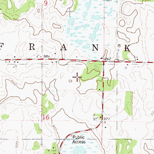 Topographic Map of Township of Franklin, MN