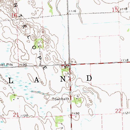Topographic Map of Township of Freeland, MN