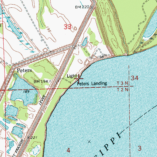 Topographic Map of Peters Landing, AR