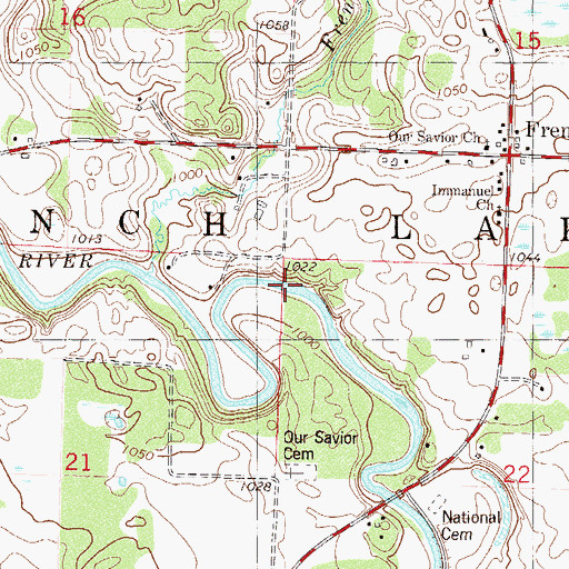 Topographic Map of Township of French Lake, MN