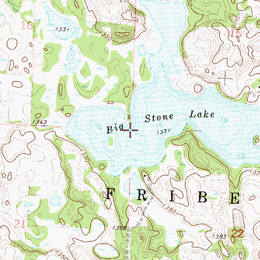Topographic Map of Township of Friberg, MN