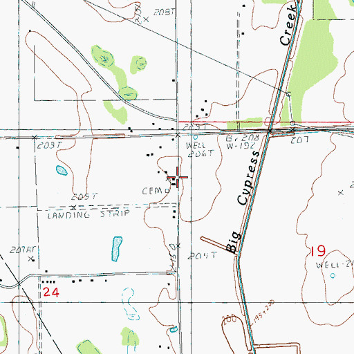 Topographic Map of Peters Rock Church, AR