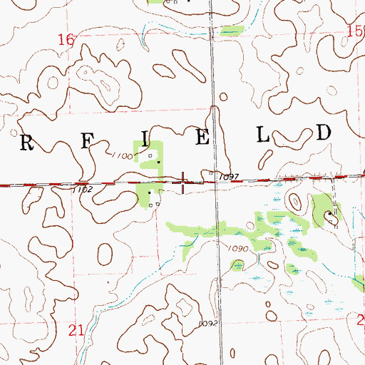 Topographic Map of Township of Garfield, MN