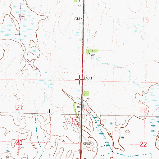 Topographic Map of Township of Getty, MN
