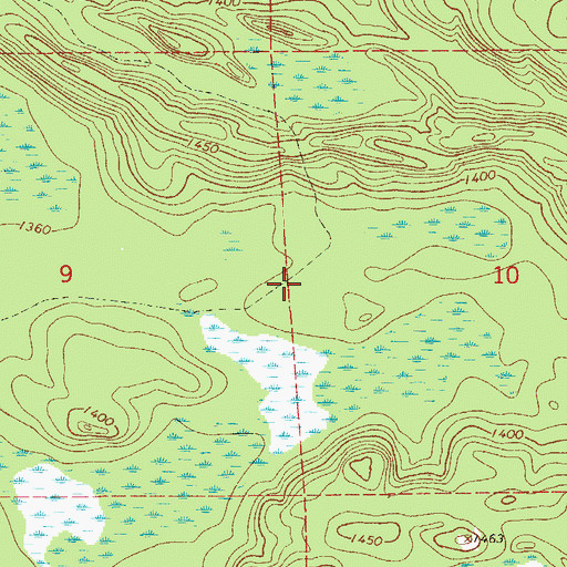 Topographic Map of Unorganized Territory of Gheen, MN