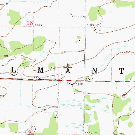 Topographic Map of Township of Gilmanton, MN